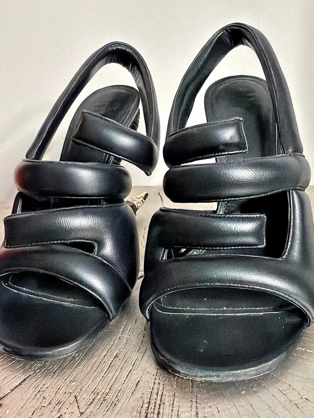Givenchy Horn Heel Sandals Black Sculptural Heels